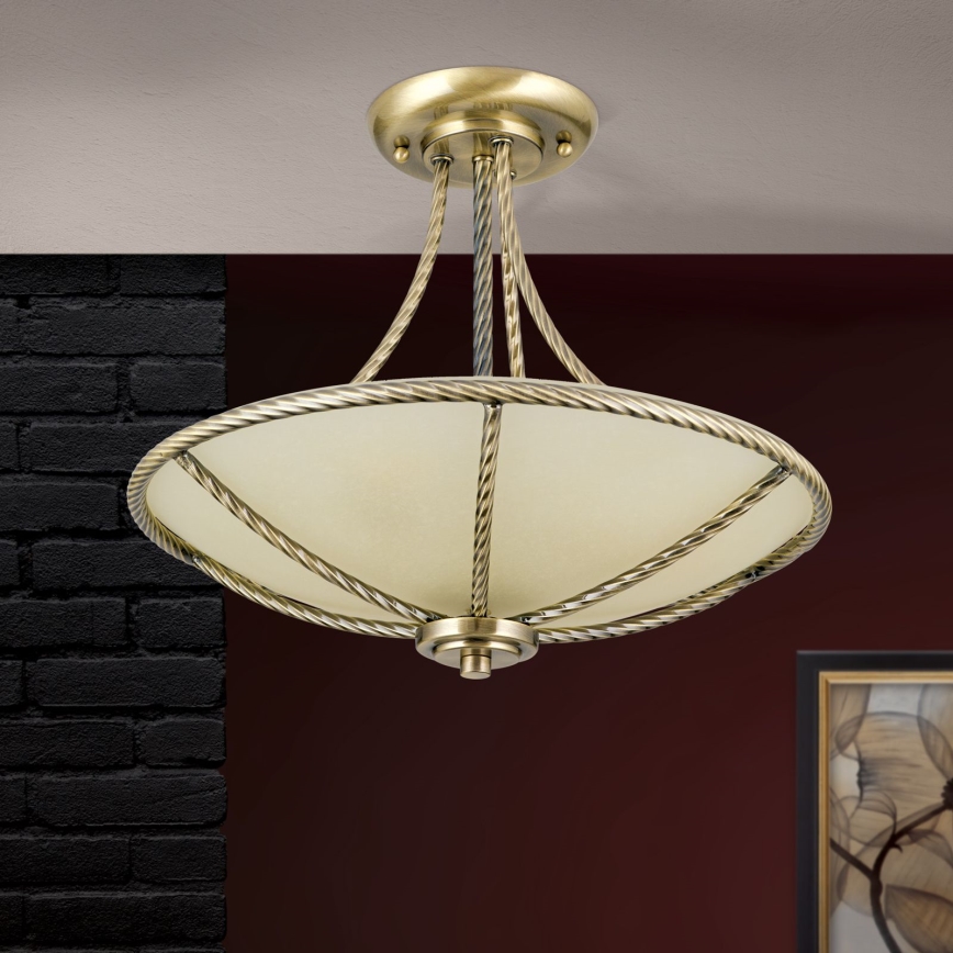 Pendelkrona MAURO 3xE27/60W/230V diameter 42 cm brons