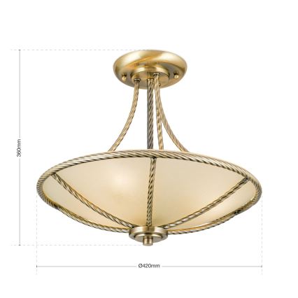 Pendelkrona MAURO 3xE27/60W/230V diameter 42 cm brons