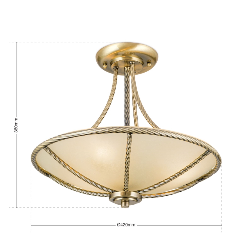 Pendelkrona MAURO 3xE27/60W/230V diameter 42 cm brons