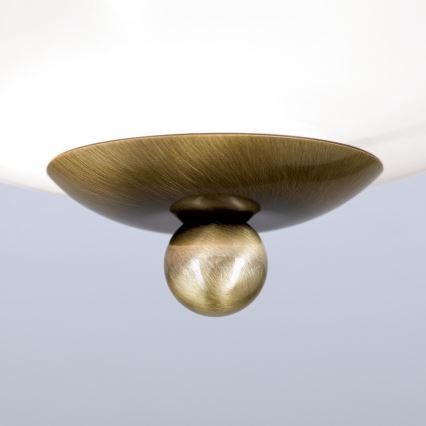 Taklampa LANDHAUS 1xE27/60W/230V diameter 21 cm brons/vit