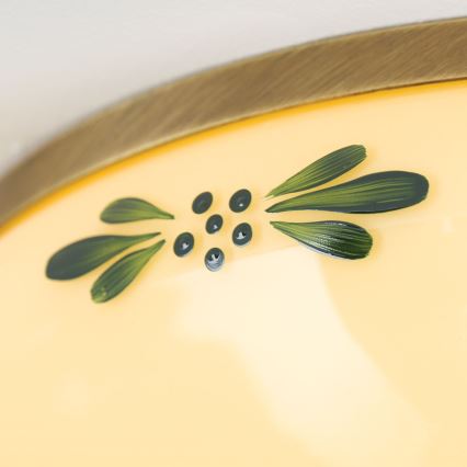 Taklampa LANDHAUS 2xE27/60W/230V diameter 28 cm brons/beige