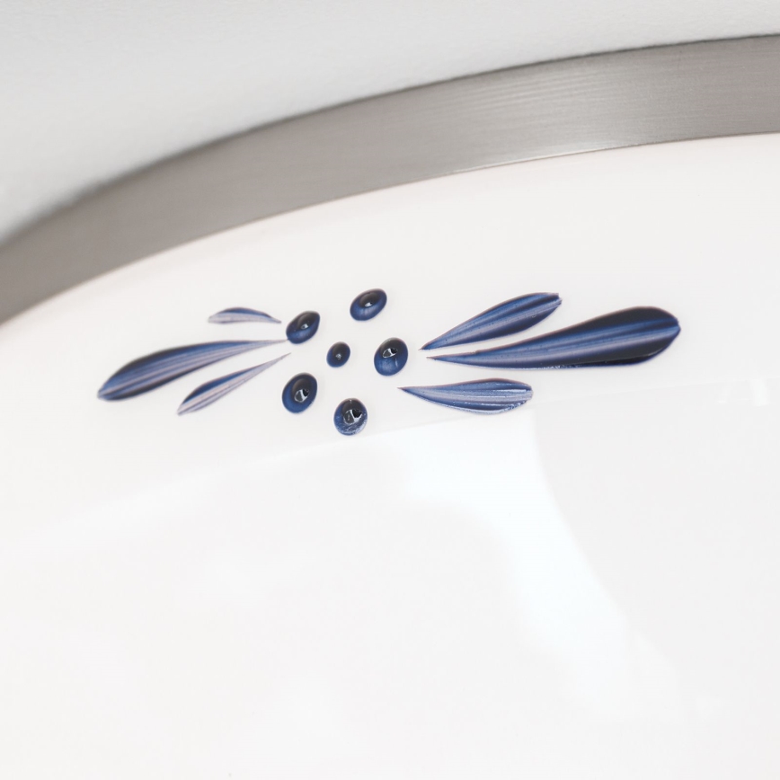 Taklampa LANDHAUS 2xE27/60W/230V diameter 28 cm matt krom/vit