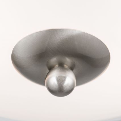 Taklampa LANDHAUS 2xE27/60W/230V diameter 28 cm matt krom/vit