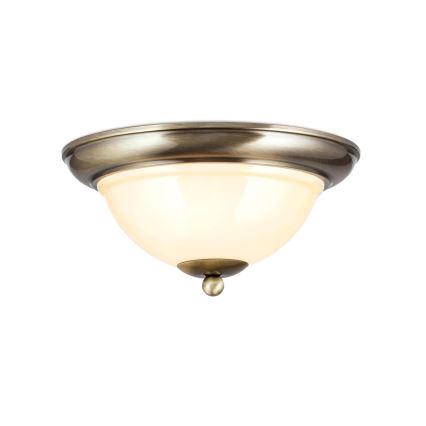 Taklampa AUSTRIAN OLD LAMP 2xE27/60W/230V diameter 27 cm brons/beige
