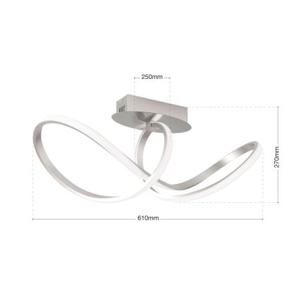Dimbar LED ytmonterad ljuskrona CIRCUS LED/30W/230V matt krom