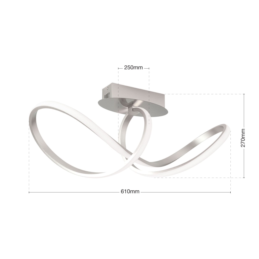 Dimbar LED ytmonterad ljuskrona CIRCUS LED/30W/230V matt krom