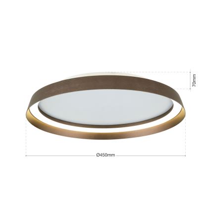 LED Dimbart taklampa MANTA LED/38W/230V 2700/3000/4000K Ø 45 cm brun
