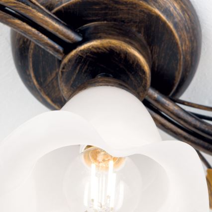 Ytmonterad ljuskrona SISI 5xE14/40W/230V brons/patina