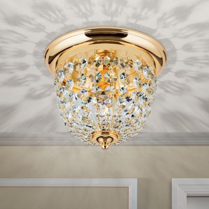 Vägglampa i kristall PLAFOND 1xE27/40W/230V diameter 26 cm guld