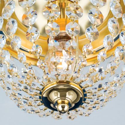 Vägglampa i kristall PLAFOND 1xE27/40W/230V diameter 26 cm guld