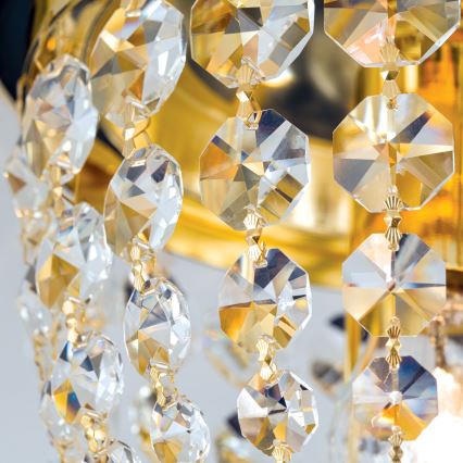 Vägglampa i kristall PLAFOND 1xE27/40W/230V diameter 26 cm guld