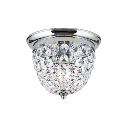 Vägglampa i kristall PLAFOND 1xE27/40W/230V diameter 26 cm skinande krom