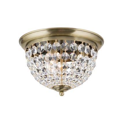 Vägglampa i kristall PLAFOND 3xE27/40W/230V diameter 35 cm brons