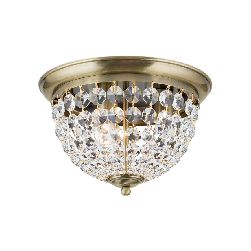 Vägglampa i kristall PLAFOND 3xE27/40W/230V diameter 35 cm brons