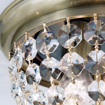 Vägglampa i kristall PLAFOND 3xE27/40W/230V diameter 35 cm brons