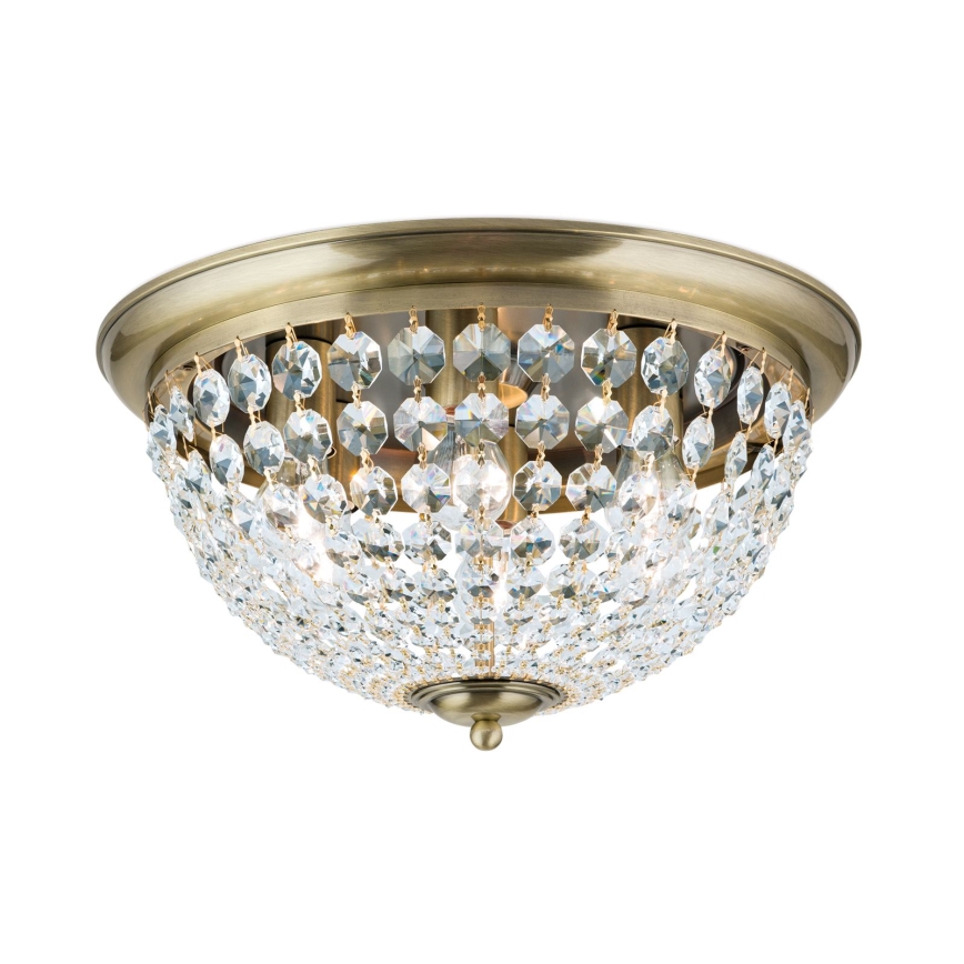 Vägglampa i kristall PLAFOND 6xE27/40W/230V diameter 47 cm brons