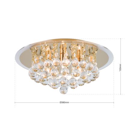 Vägglampa i kristall GLORIA 4xG9/40W/230V diameter 38 cm guld