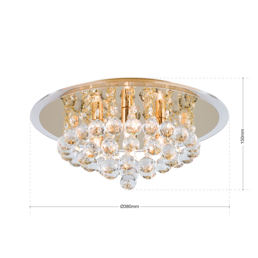 Vägglampa i kristall GLORIA 4xG9/40W/230V diameter 38 cm guld