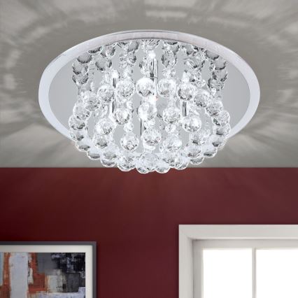 Vägglampa i kristall GLORIA 4xG9/40W/230V diameter 38 cm genomskinlig/skinande krom
