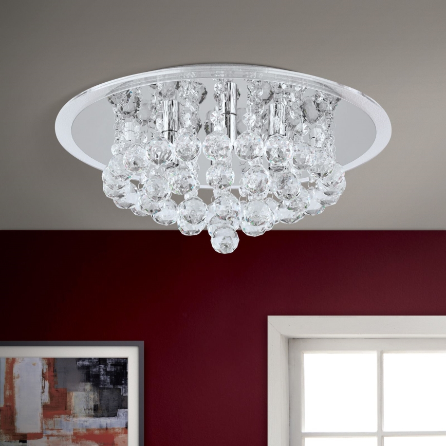 Vägglampa i kristall GLORIA 4xG9/40W/230V diameter 38 cm genomskinlig/skinande krom