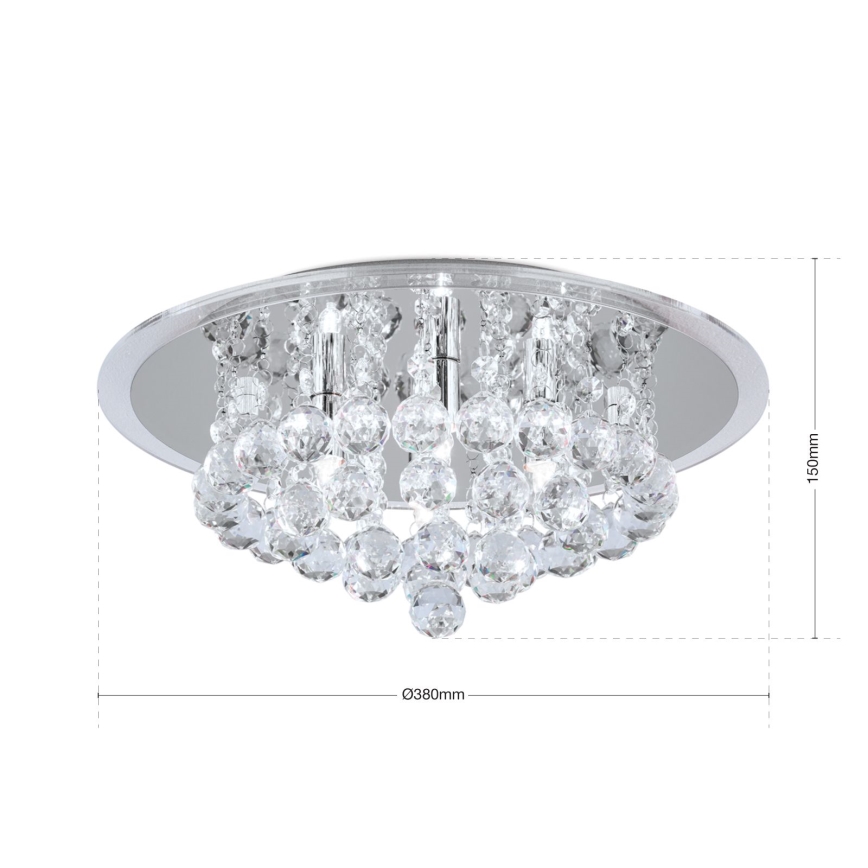 Vägglampa i kristall GLORIA 4xG9/40W/230V diameter 38 cm genomskinlig/skinande krom