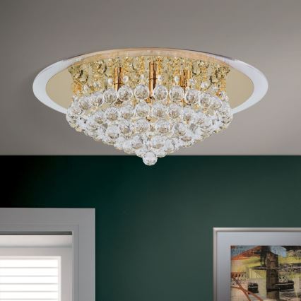 Vägglampa i kristall GLORIA 6xG9/40W/230V diameter 50 cm guld