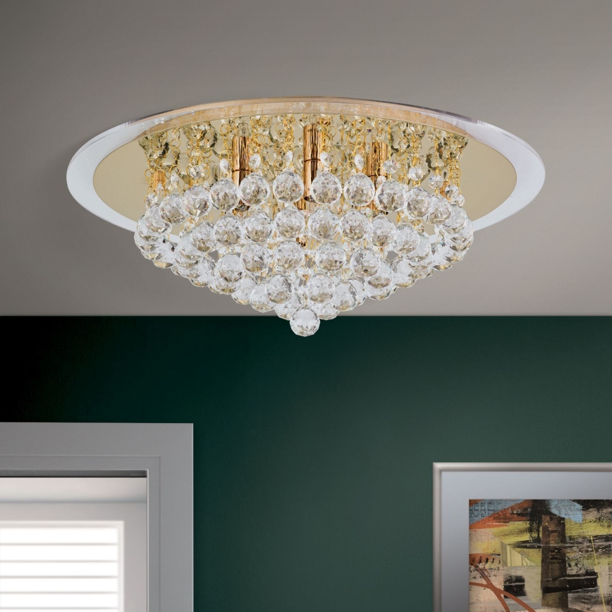 Vägglampa i kristall GLORIA 6xG9/40W/230V diameter 50 cm guld