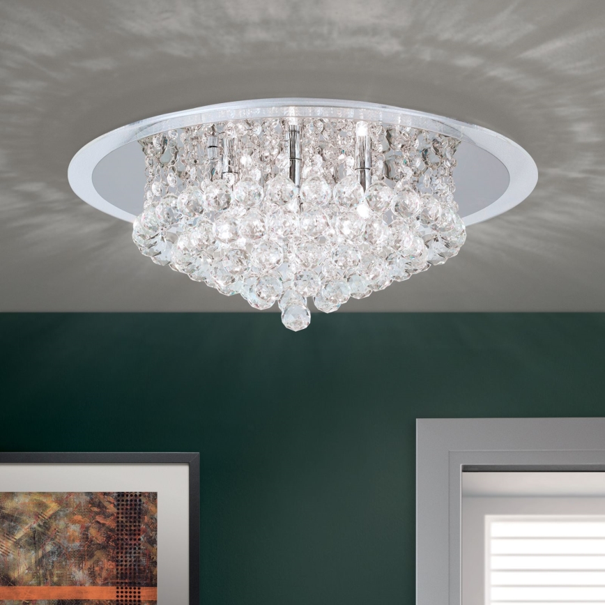 Vägglampa i kristall GLORIA 6xG9/40W/230V diameter 50 cm genomskinlig/skinande krom