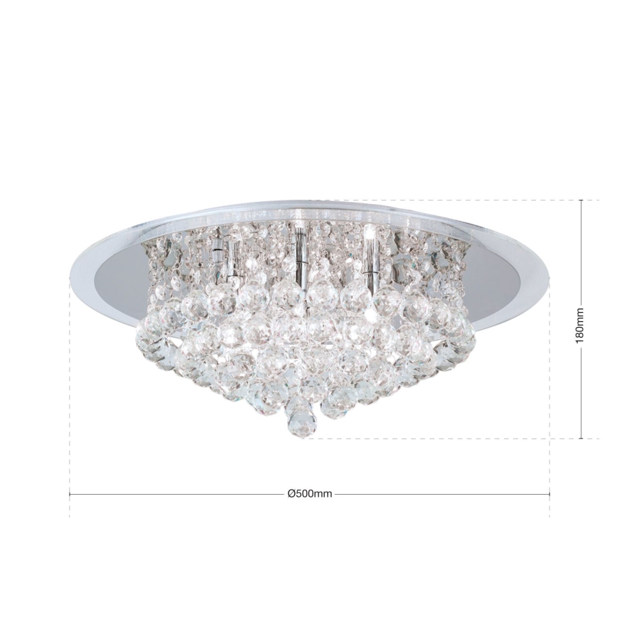 Vägglampa i kristall GLORIA 6xG9/40W/230V diameter 50 cm genomskinlig/skinande krom