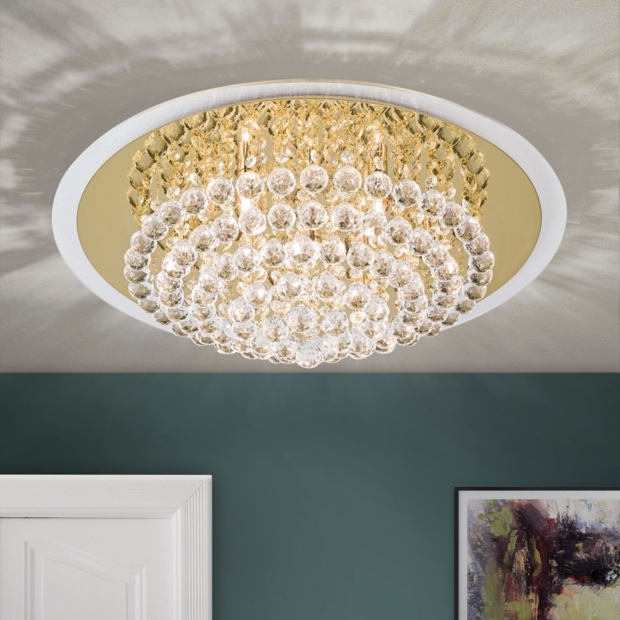 Vägglampa i kristall GLORIA 9xG9/40W/230V diameter 62 cm guld