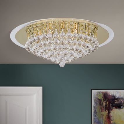 Vägglampa i kristall GLORIA 9xG9/40W/230V diameter 62 cm guld