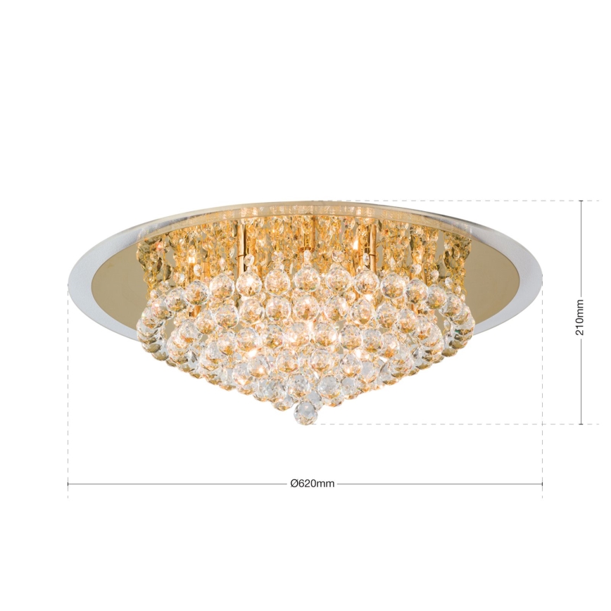 Vägglampa i kristall GLORIA 9xG9/40W/230V diameter 62 cm guld