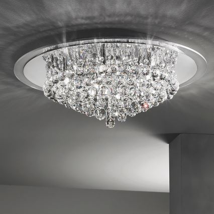 Vägglampa i kristall GLORIA 9xG9/40W/230V diameter 62 cm genomskinlig/skinande krom