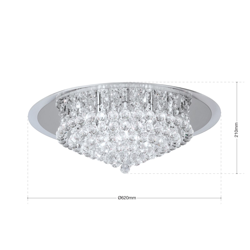 Vägglampa i kristall GLORIA 9xG9/40W/230V diameter 62 cm genomskinlig/skinande krom