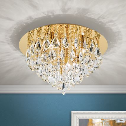 Vägglampa i kristall CELESTE 6xG9/40W/230V diameter 45 cm guld