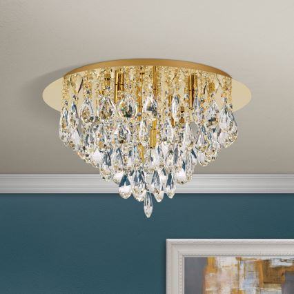 Vägglampa i kristall CELESTE 6xG9/40W/230V diameter 45 cm guld