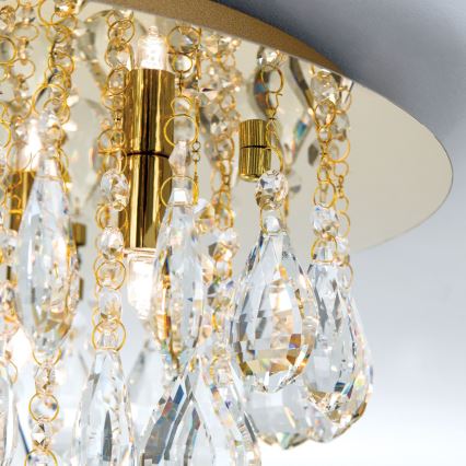 Vägglampa i kristall CELESTE 6xG9/40W/230V diameter 45 cm guld