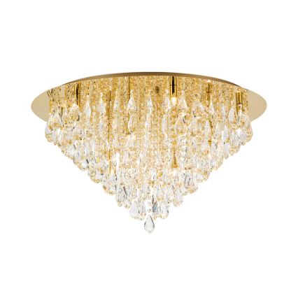 Vägglampa i kristall CELESTE 12xG9/40W/230V diameter 75 cm guld
