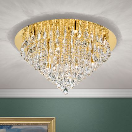 Vägglampa i kristall CELESTE 12xG9/40W/230V diameter 75 cm guld
