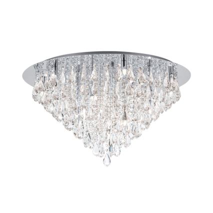 Vägglampa i kristall CELESTE 12xG9/40W/230V diameter 75 cm skinande krom