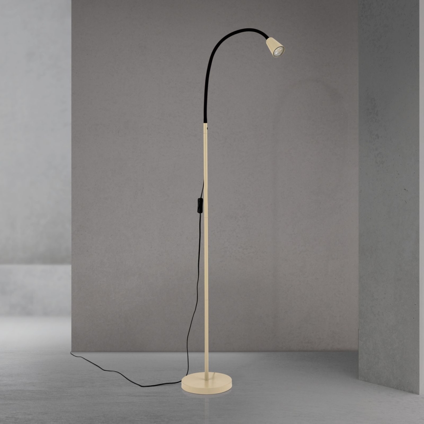 Justerbar golvlampa DOTTY 1xGU10/10W/230V beige/svart
