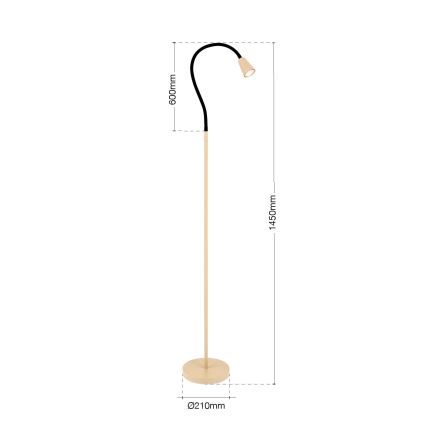Justerbar golvlampa DOTTY 1xGU10/10W/230V beige/svart