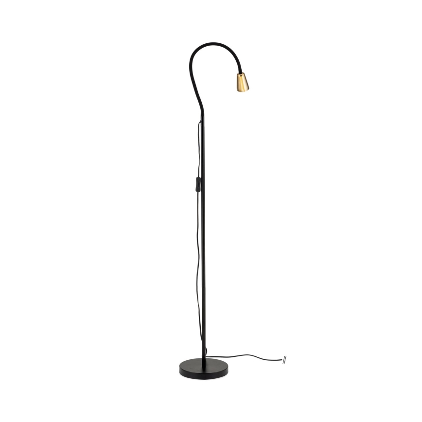 Justerbar golvlampa DOTTY 1xGU10/10W/230V svart/mässing