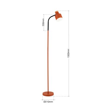 Golvslampa GILI 1xE27/40W/230V, tegelröd