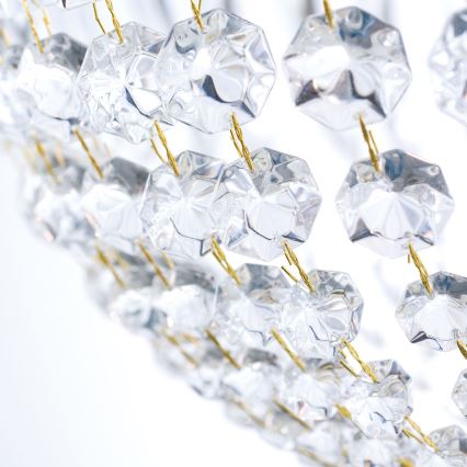 Ljuskrona i kristal med kedja ARILA 6xE27/60W/230V diameter 60 cm brun/patina