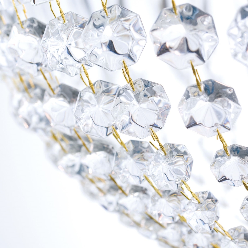 Ljuskrona i kristal med kedja ARILA 6xE27/60W/230V diameter 60 cm brun/patina