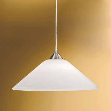 Ljuskrona med textilsladd GRADO 1xE27/60W/230V diameter 40 cm matt krom