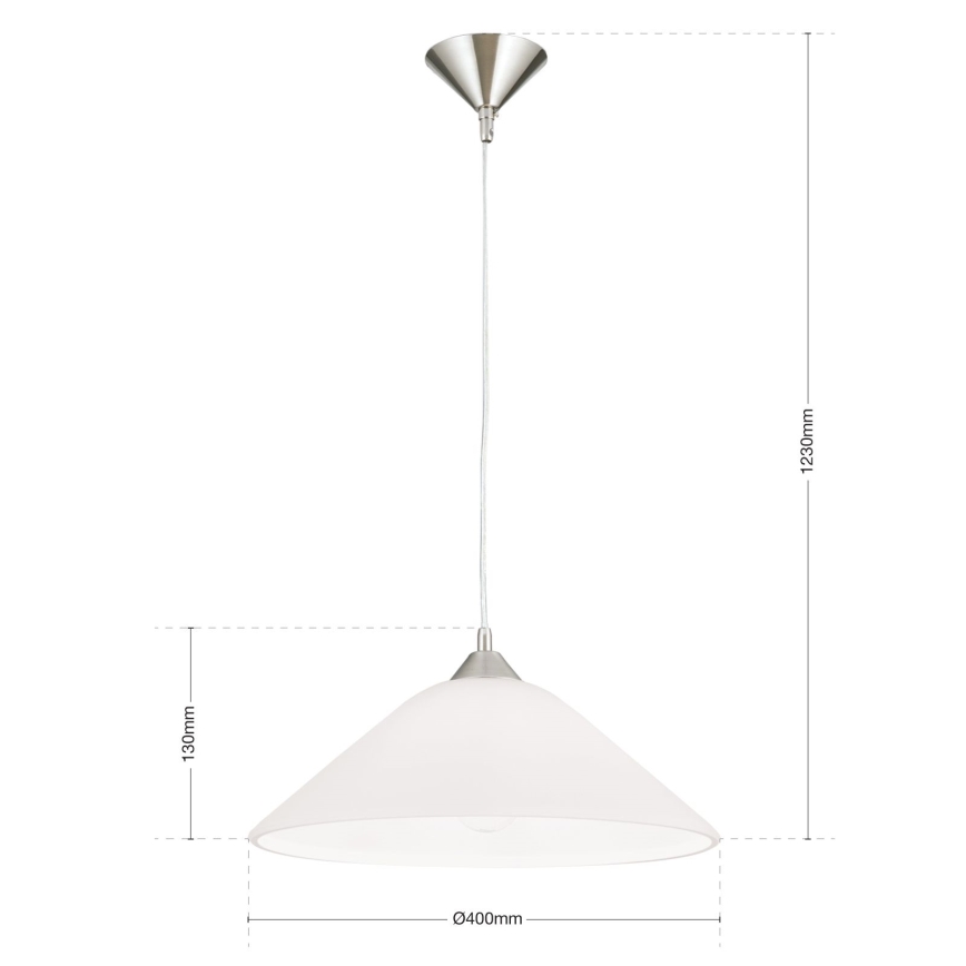 Ljuskrona med textilsladd GRADO 1xE27/60W/230V diameter 40 cm matt krom