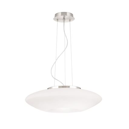 Ljuskrona med textilsladd BLANC 2xE27/60W/230V diameter 49 cm matt krom