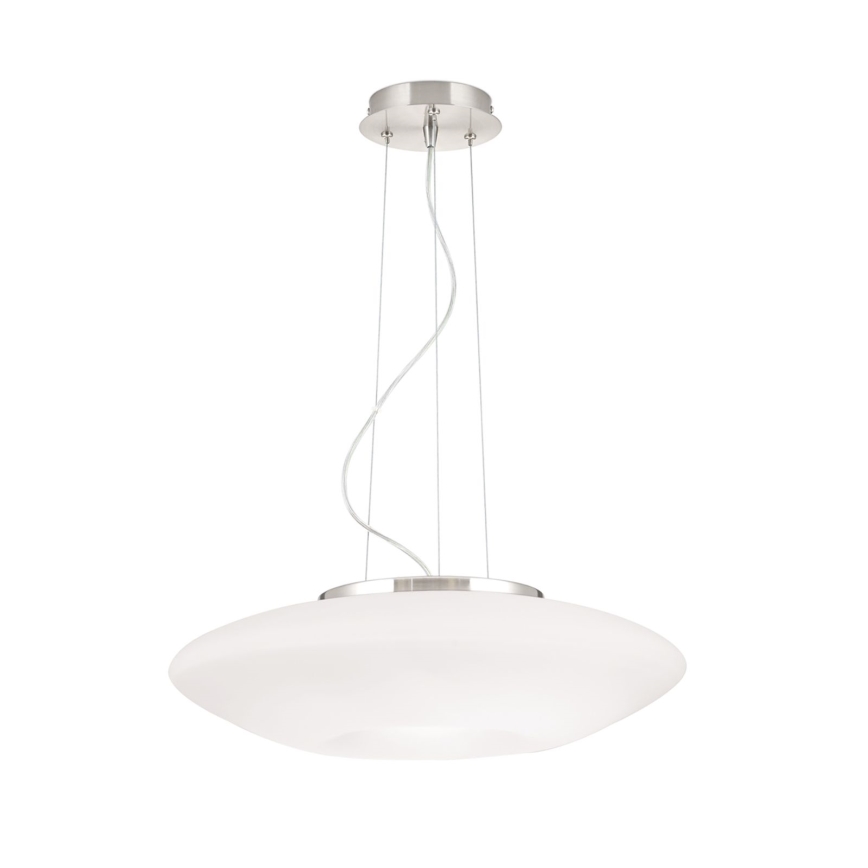 Ljuskrona med textilsladd BLANC 2xE27/60W/230V diameter 49 cm matt krom